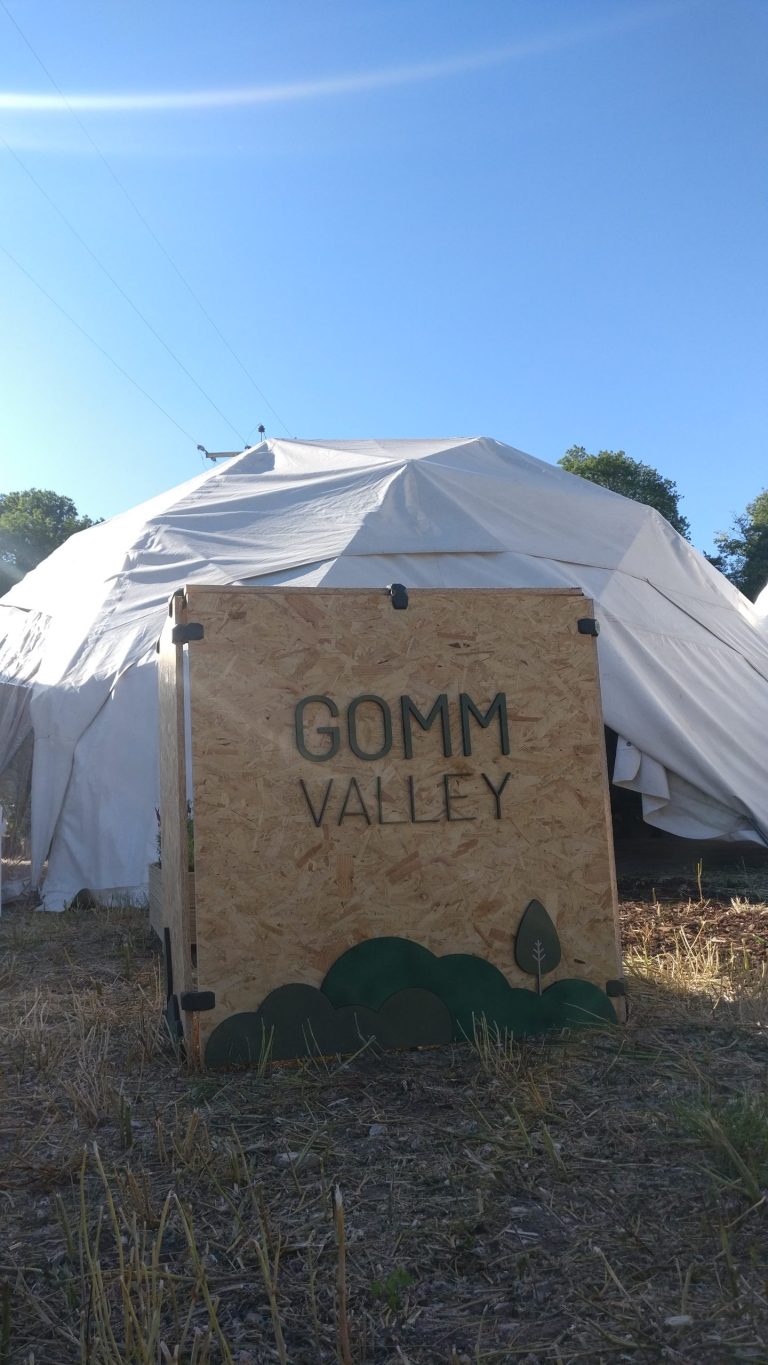 Biodesic domes set up for Gomm Valley, a stakeholder consultation event in High Wycombe.