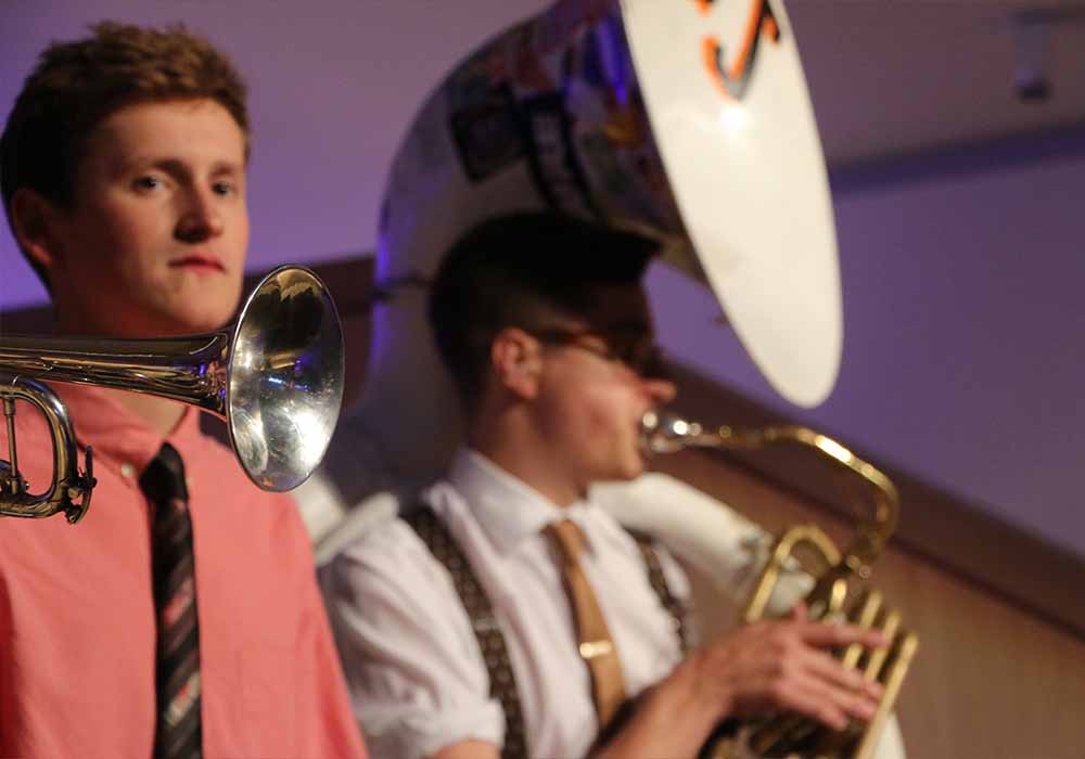 Band performing at event